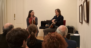 Zoë Conway & John Mc Intyre perform to a full audience at the Princess Grace Irish Library in Monaco