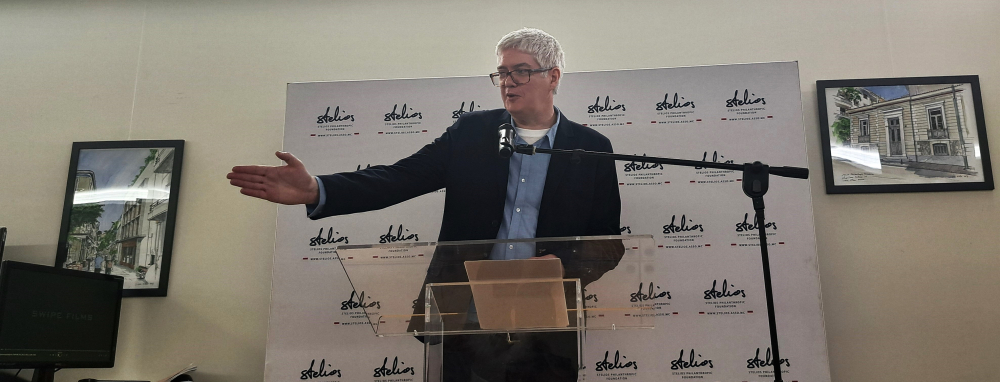 Film Director Frank Mannion introduces his film at the Monaco premiere hosted by the Stelios Philanthropic Foundation