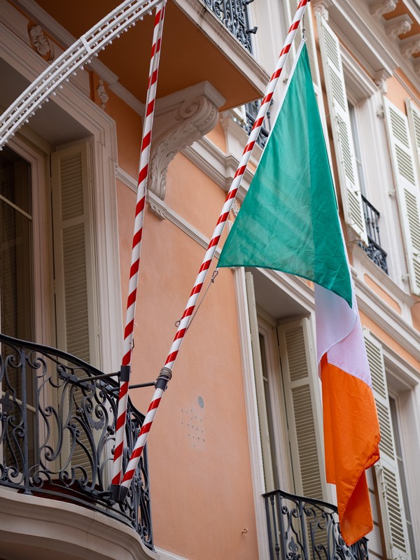 Princess Grace Irish Library flies the Irish flag for St Patrick's Day 2021