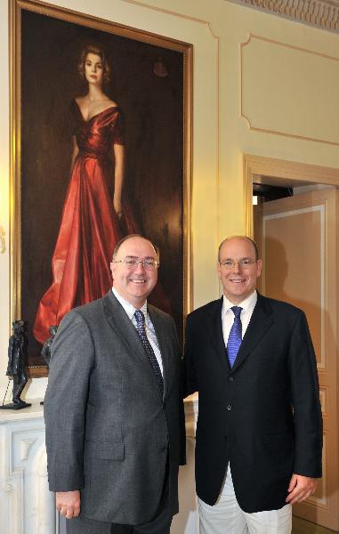 His Excellency Paul Kavanagh,  Former Ambassador of Ireland to Monaco with H.S.H. Prince Albert II of Monaco