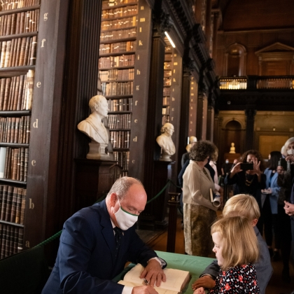 2021 HSH Prince Albert II visit to Ireland with His children – donation to Trinity College Dublin