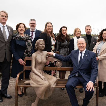 2023 HSH Prince Albert II visit to county Mayo to unveil sculpture of His mother Princess Grace